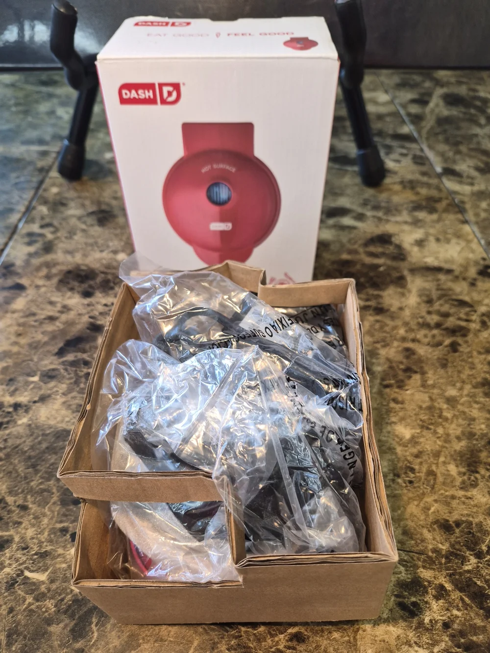Dash Mini Waffle Maker DMW001RD Red New In Box Compact Individual NIB Electric